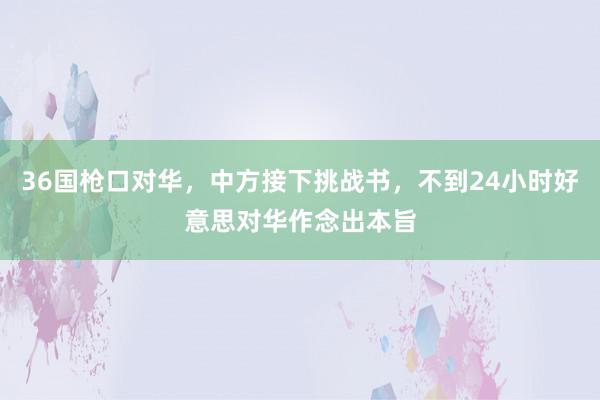 36国枪口对华，中方接下挑战书，不到24小时好意思对华作念出本旨